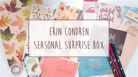 Erin Condren Fall Seasonal Surprise Box Unboxing A Beautiful Fable