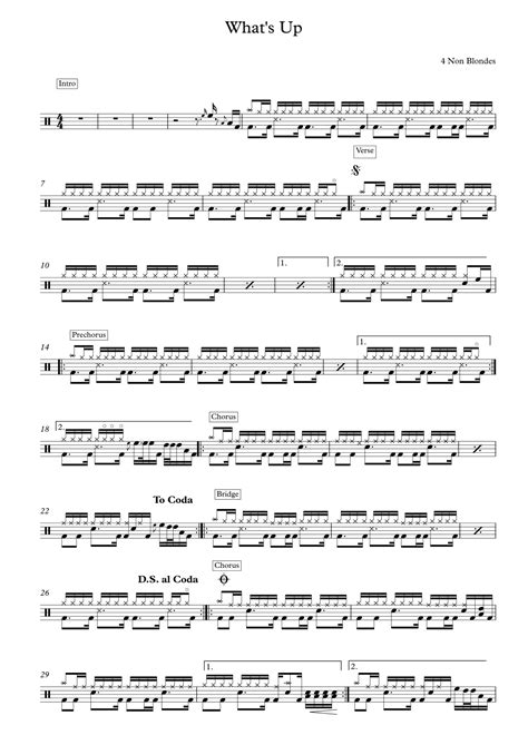 What S Up Arr Drum Transcription Leo Alvarado By Non Blondes