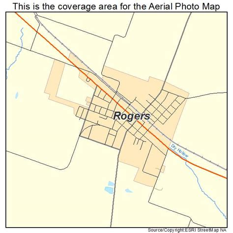 Aerial Photography Map of Rogers, TX Texas