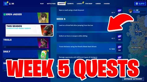 How To Complete Week Quests In Fortnite All Week Challenges