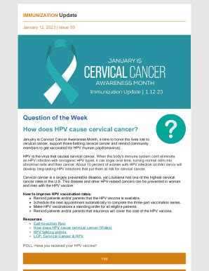 Fillable Online Question Of The Week How Does Hpv Cause Cervical Cancer