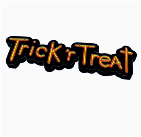 STL File 2x TRICK R TREAT V2 Logo Display By MANIACMANCAVE3D Template