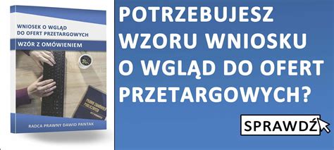 Wniosek o wgląd do ofert przetargowych Wzór z omówieniem baner