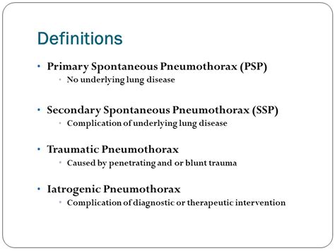 Pneumothorax Causes - Pneumothorax Types Causes Clinical Features ...