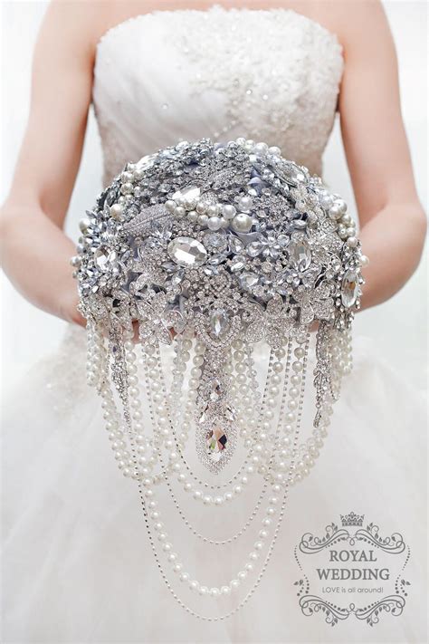 Full Crystal Brooch Bouquet Rhinestones Jewelry Bridal Wedding Etsy