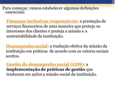 Finanças inclusivas responsáveis Treinamento introdutório Dia 1 Nome do