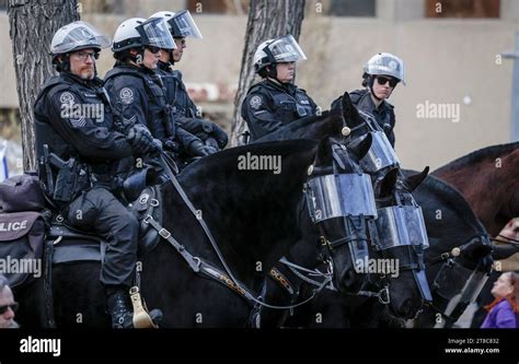 Calgary Canada 19th Nov 2023 Members Of The Calgary Police Service