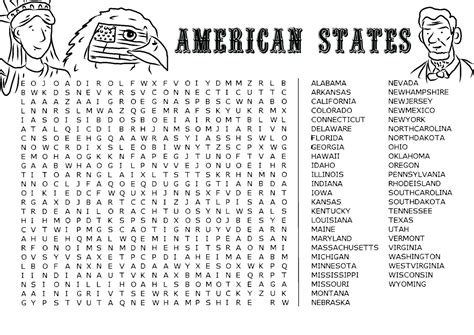 50 States Printable Word Search