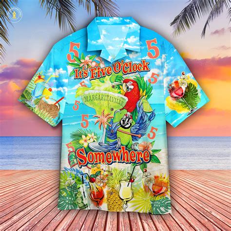 3D Parrot Its 5 Oclock Somewhere Hawaiian Shirt Designed Sold By JeanZ