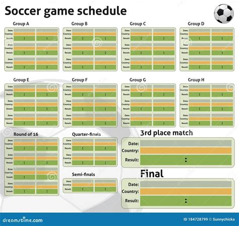 Soccer Schedule Template - Printable Word Searches