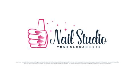 Nail polish studio logo design for beauty salon with woman hand and ...