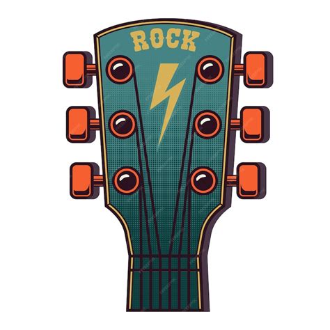 Premium Vector | Illustration of guitar head isolated on white ...