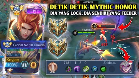 Detik Detik Ke Mythic Honor Tapi Malah Di Lock Terus Claude Auto Turun