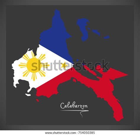 Calabarzon Map Philippines Philippine National Flag Stock Vector (Royalty Free) 754050385 ...