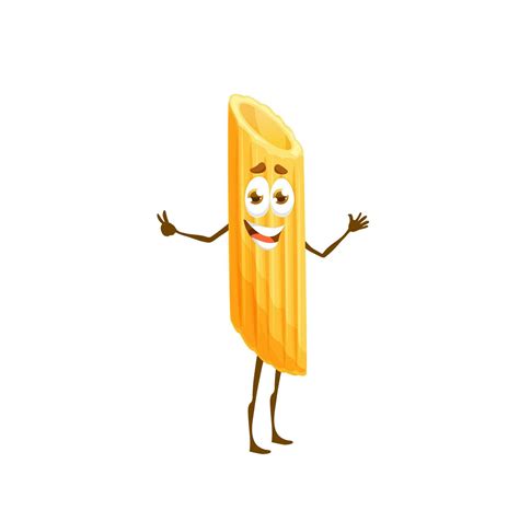 Cartoon Penne Rigate Pasta Character Macaroni Vector Art At