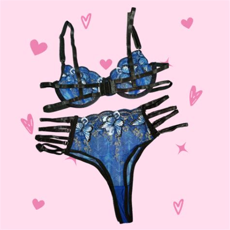 Conjunto Azul Mariposa Margarita Sex Shop