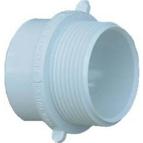 Genova Canplas 192801 Pipe Adapter 1 1 2 In Spigot X Slip Pvc White