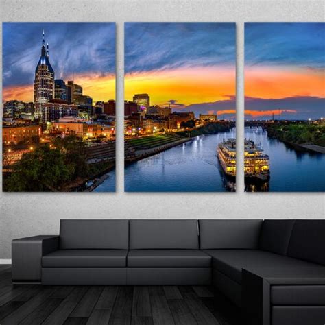 Nashville Skyline Canvas Large Nashville Tennessee Wall Art - Etsy