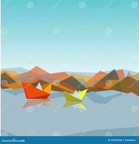 Colorful Paper Boat Illustration Stock Vector Illustration Of Flat