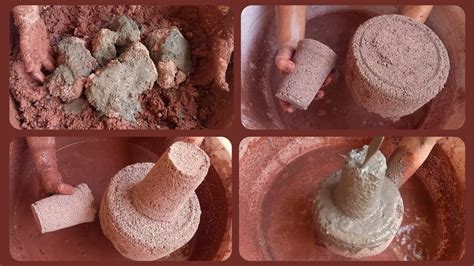 ASMR Dusty Red Dirt New Shape Crumbling Pure Cement Pouring Red