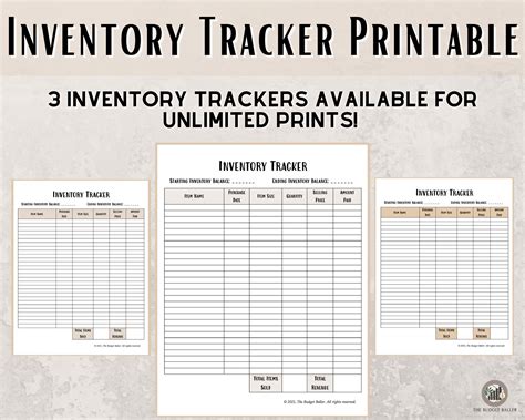 Printable Inventory Tracker