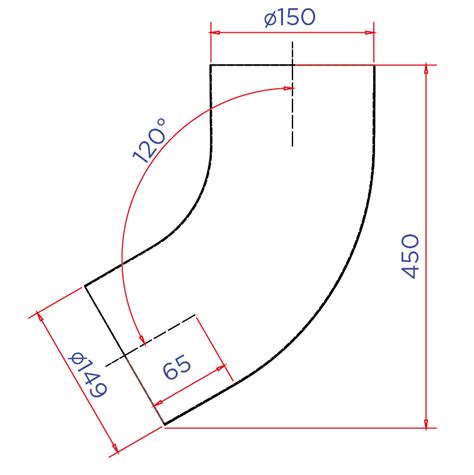 Колено трубы круглое D150 ПРОЕКТ