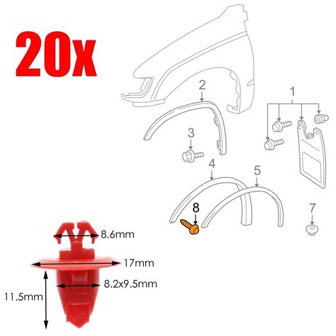 20 Fender Flare Moulding Retainer Clips 90904 67037 For Toyota Land Cruiser Kit Ebay