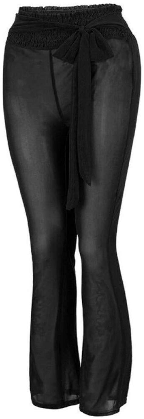 WZYDWZ Frauen Strandhose Mit Hoher Taille Elegante Transparente Bikini Netzhose Aus Mesh Damen