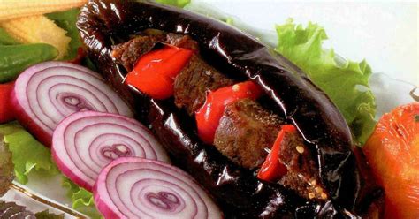 Шашлык в баклажанах в духовке - Любимые рецепты