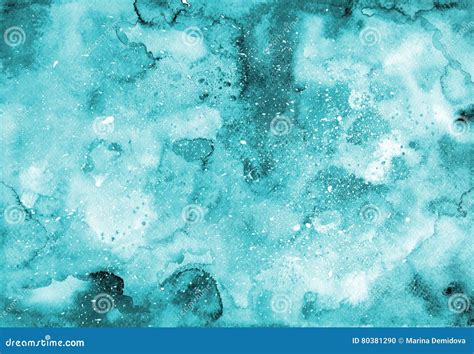 Turquoise Watercolor Texture Stock Illustration Illustration Of Brush