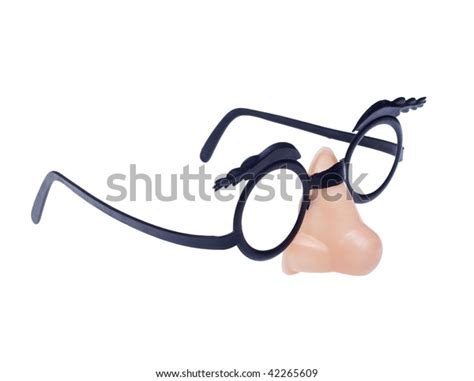 Funny Plastic Fake Nose Glasses Isolated Stock Photo 42265609