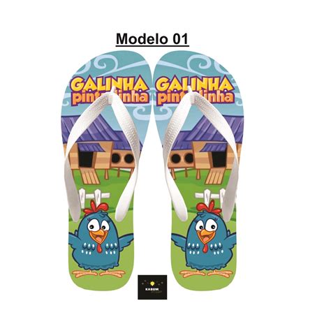 Chinelo Galinha Pintadinha infantil presente promoção sandalia meninas