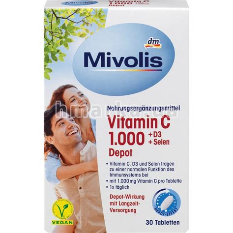 Купить Mivolis Витамин С 1000+D3+ Селен Депо 30 шт, 42 г (Германия ...