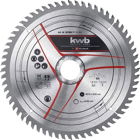 kwb by Einhell HM Sägeblatt Ø 210 x 30 mm 64 Zähne passend für