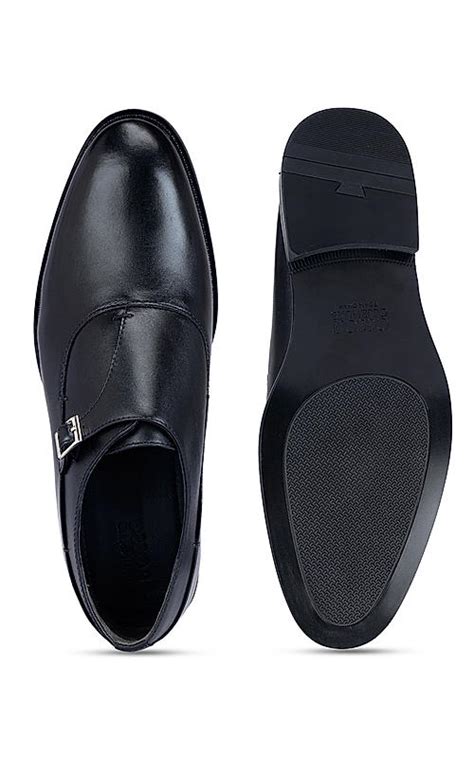 Black Leather Monk Straps