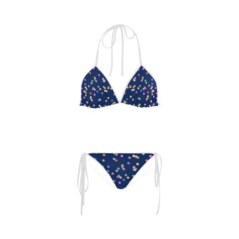 Playful Polka Dots Custom Bikini Swimsuit ID D