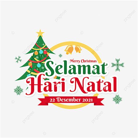 Natal Christmas Tree Vector Art PNG, Selamat Hari Natal 2021 With ...