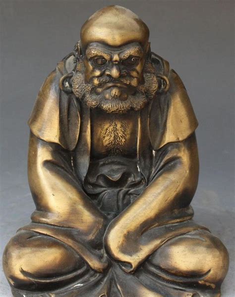 Chinese Buddhism Bronze Seat Arhat Damo Bodhidharma Dharma