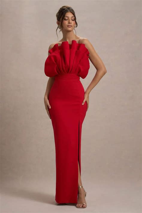 Frankie Bridge Is A Goddess In Red Hot Maxi Dress Shop The Look Hello