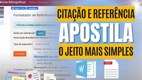 Como citar e fazer referência de apostila de curso em PDF YouTube