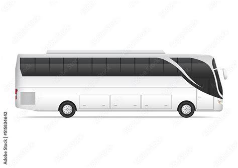 realistic white bus side view Stock Vector | Adobe Stock