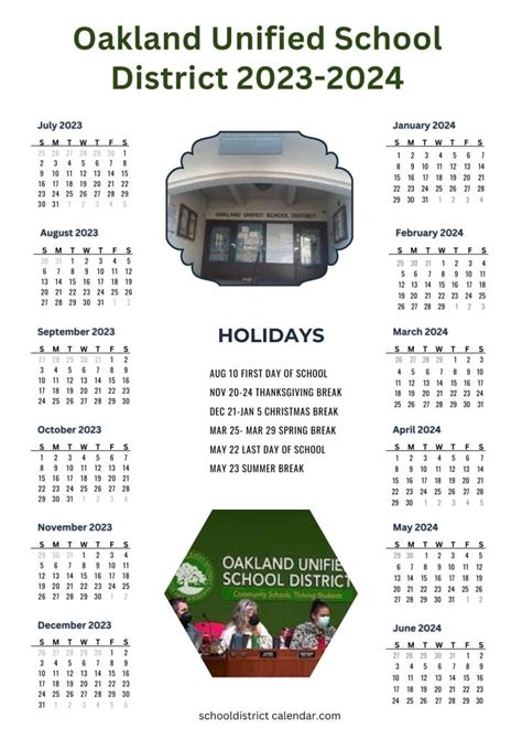 Oakland Unified School District Calendar Holidays 2021-2022