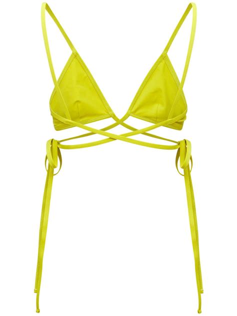 Buy Christopher Esber Stretch Triangle Bikini Top Light Green At 80