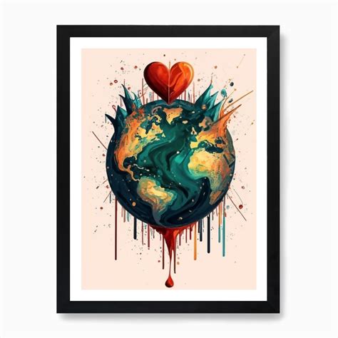 Earth Heart Art Print by Art shop - Fy