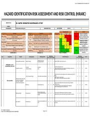 hirarc examplexlsx hirarc form    hazard consequence effects