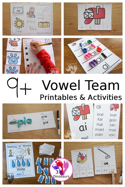 Fun Hands On Vowel Team Ladders 3 Dinosaurs