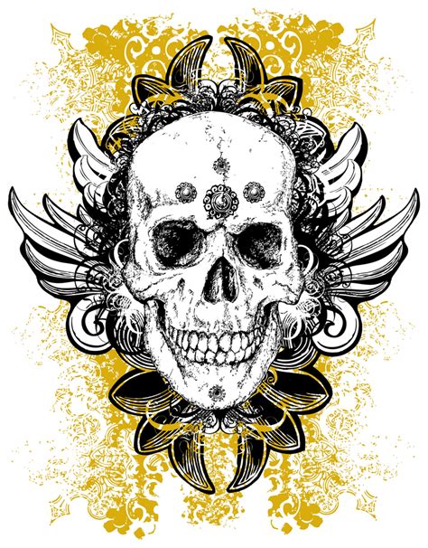 Grunge Skull Vector Art Graphics Freevector