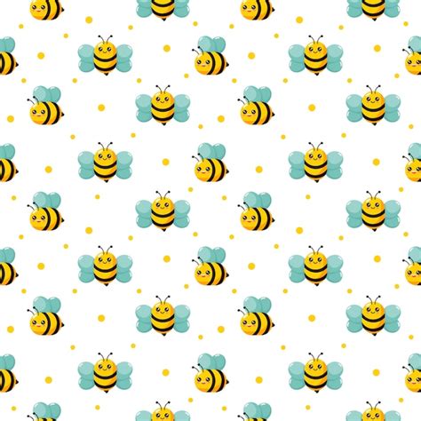 Premium Vector Cute Honey Bee Seamless Pattern