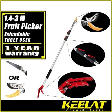 Fruit Picker Adjustable Extension Pole Fruit Scissors Garden Telescopic