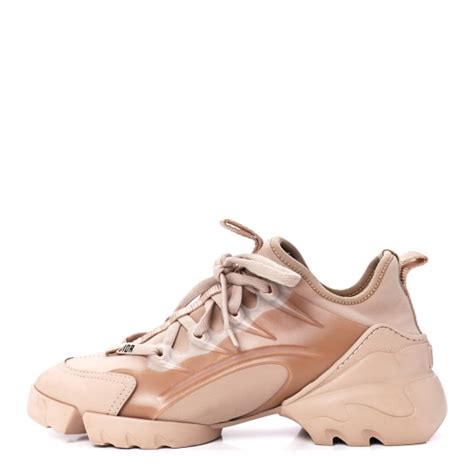 CHRISTIAN DIOR Neoprene Rubber Womens D Connect Sneakers 37 5 Nude 1303150 FASHIONPHILE